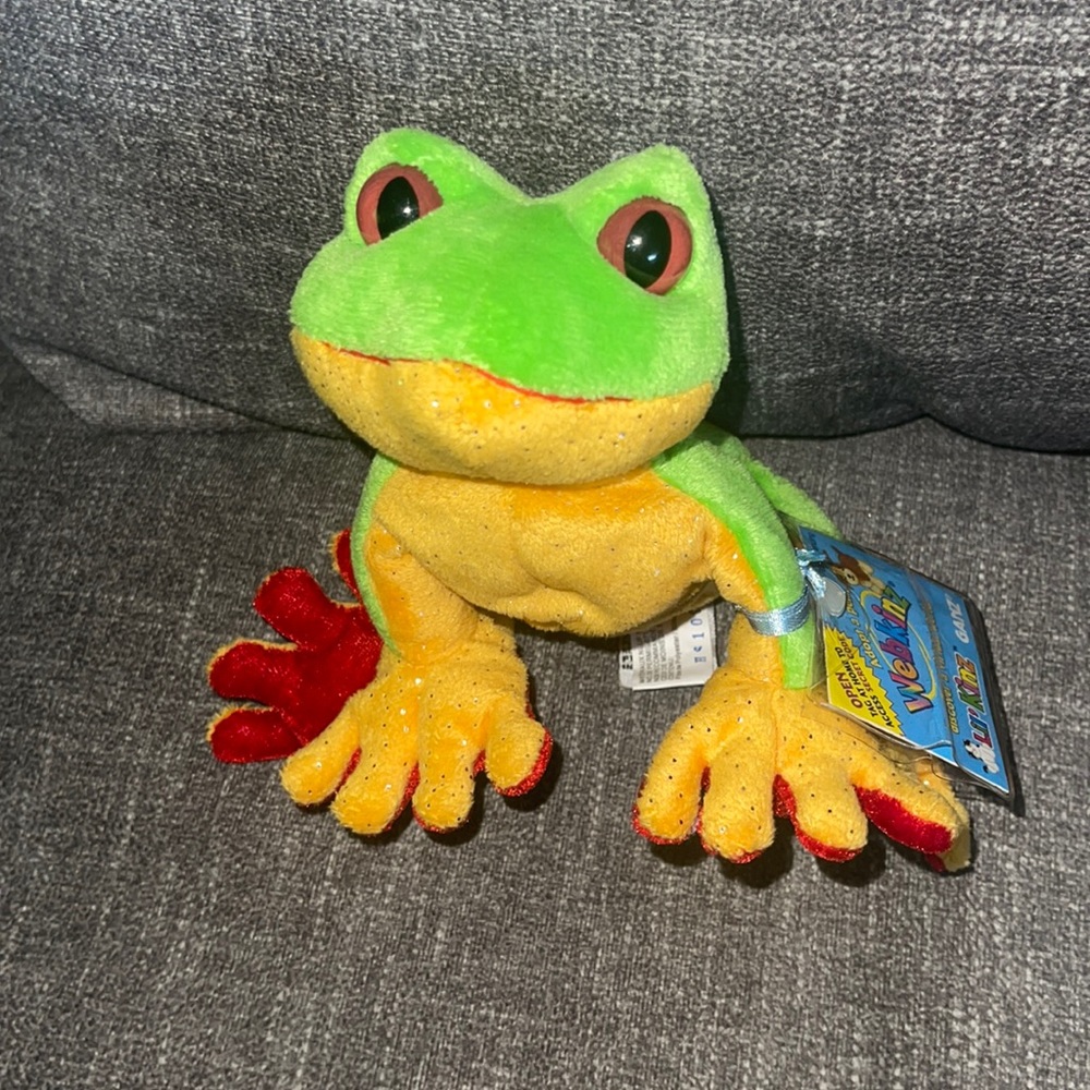 LIL’ Kinz WEBKINZ Ganz TREE FROG HS109 hang & but Tag No Code plush stuff animal
